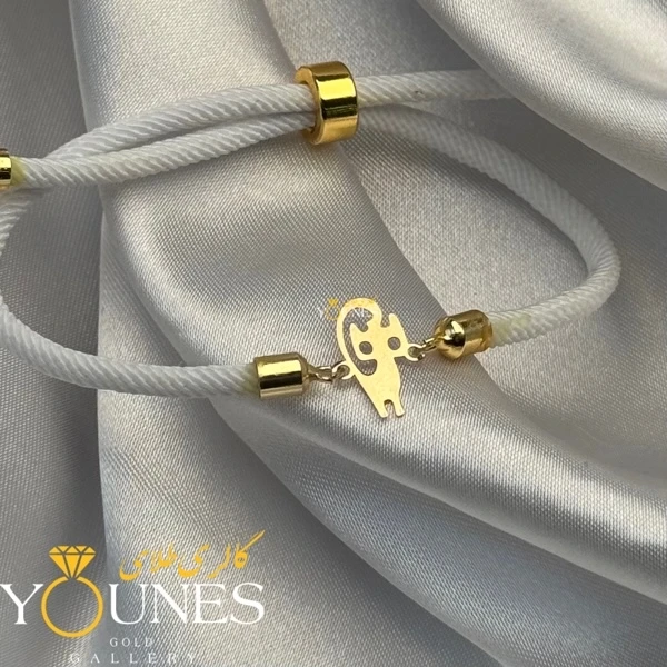 دستبند مینیمال گربه ای طلا لیزری